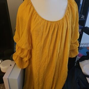 Elegant Women's Blouse in Sunny Yellow